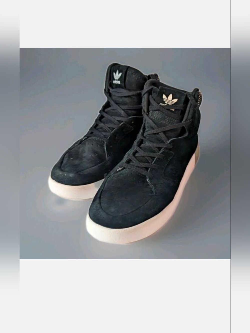 Adidas Tubular Invader 2.0 Hi Top Sneakers Womens Black Suede 7.5